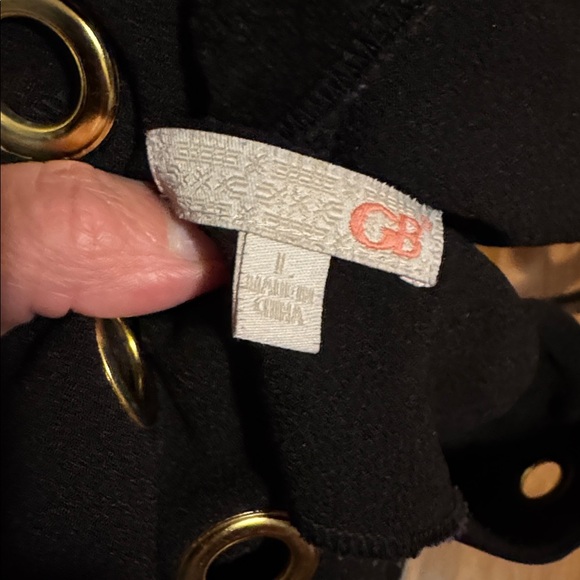 GB Black Dress with Gold Accents & side pockets - Picture 8 of 11